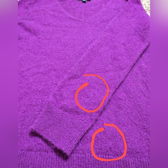 41 Hawthorn 100% Cashmere Sweater Purple V Neck Long Sleeve Women’s XL - Picture 9 of 9